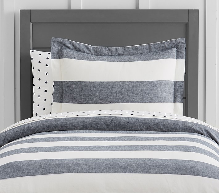 Kids Duvet Covers For Boys Pottery Barn Yarn Dyed Rugby Duvet Cover