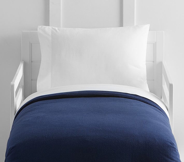 Solid Flannel Toddler Duvet Cover Pottery Barn Kids