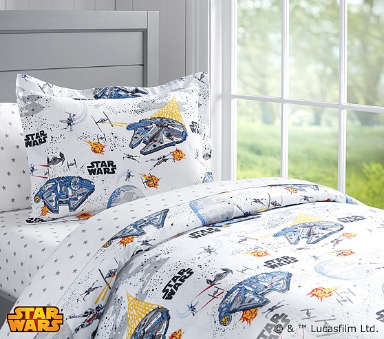 Star Wars Millennium Falcon Flannel Duvet Cover Pottery Barn Kids