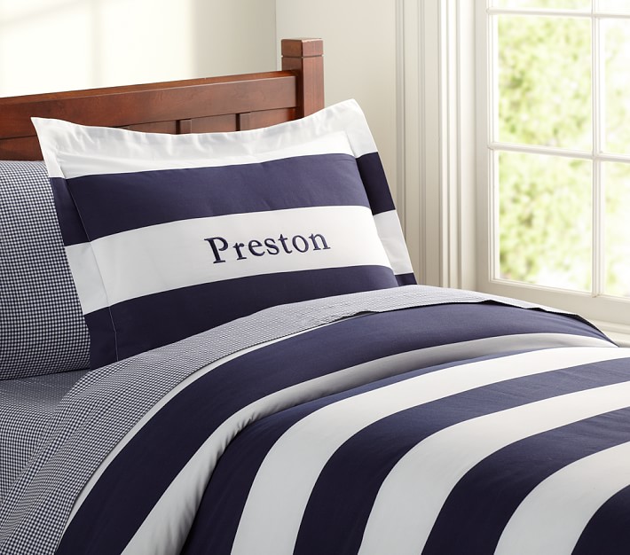 Rugby Stripe Duvet Cover Pottery Barn Kids
