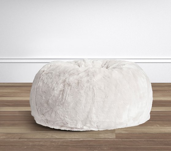 Gray Faux Fur Anywhere Beanbag ®Slipcover Only | Pottery Barn Kids