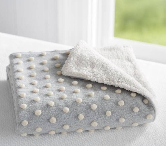 Felted Dot & Sherpa Baby Blanket | Pottery Barn Kids