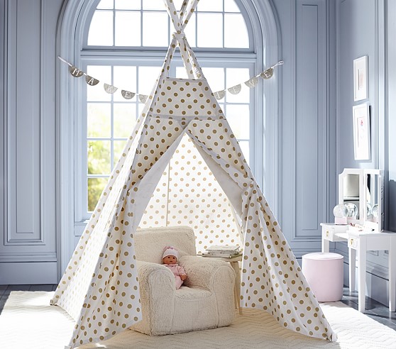 Gold Metallic Dot Teepee | Pottery Barn Kids