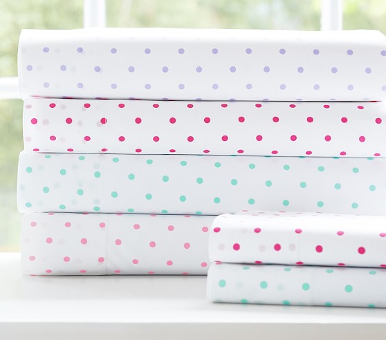 Organic Pin Dot Sheet Set | Pottery Barn Kids